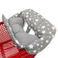 Soft Pillow Attached 2-in-1 Shopping Cart and High Chair Cover for Baby, Cotton Padded Cart Cover, Fold'n Roll Style, Portable with Carry Bag (Blue Elephant)
