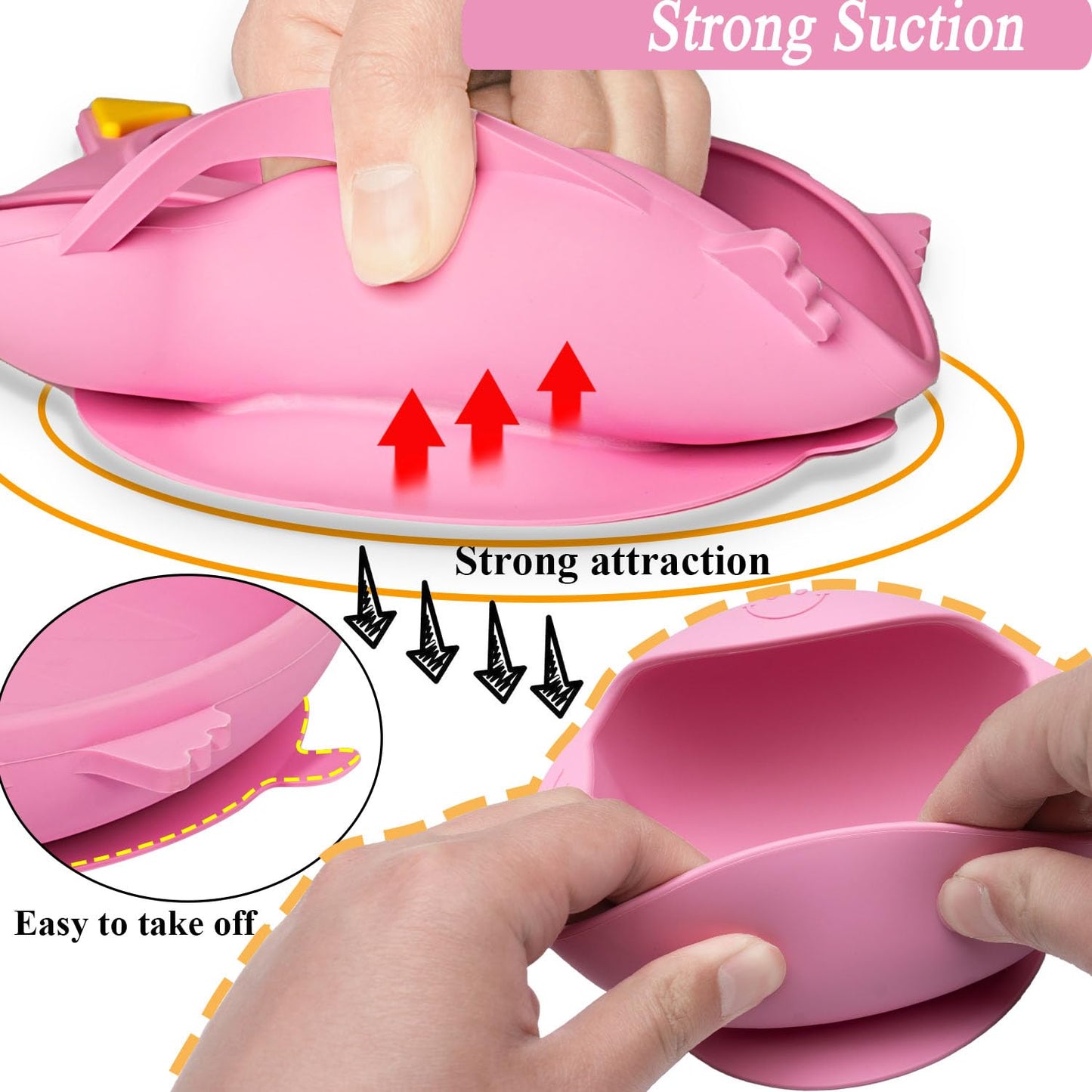 Silicone Suction Plates for Baby Toddler with Spoon Fork set Divided Dinosaurs Plates Self Feeding Training Baby Dinner Plate-Green Dinosaurs Plate Set