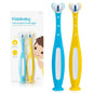 Frida Baby Triple-Angle Toothhugger Training Toddler Toothbrush | Toddler Toothbrush 2 Years and Up, Cleans All Sides at Once | Pink