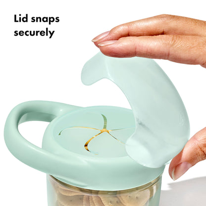 OXO Tot Snack Cup with Lid – 2 Pack, Opal and Blossom