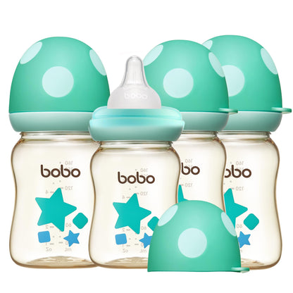 YOHKOH PPSU Baby Bottle Wide Neck, Newborn Anti-Colic Baby Bottle with Natural Response Nipple, Streamlined Body, Easy to Clean (8.8oz (Pack of 2), Yellow)