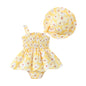 Toddler Baby Girl Summer Clothes Halter Floral Romper Dress Backless Outfits with Hat