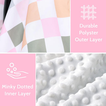 DILIMI Baby Car Seat Cover, Minky Warm Car Seat Covers for Babies, Peekaboo Opening Infant Car Seat Cover, Nursing Cover Carseat Canopy, Black Checkered