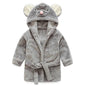 Unisex Baby Plush Bathrobe, Toddler Baby Boys Girls Cute Cartoon Animal Face Robe Flannel Hooded Fleece Bathrobe