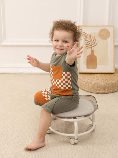 SUREPOCH Baby Boy Clothes Set Summer Toddler Short-Sleeve Shirt & Elastic Waist Shorts Set For Baby Boy Outfits