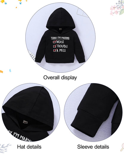 WESIDOM Baby Boy Clothes, Long Sleeve Printing Hoodie With Jeans Pants Outfits Set