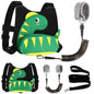 Accmor Toddler Harness with Leash, Cute Dinosaur Kids Harness + Anti Lost Wrist Link, Mini Child Harness Leash Wristband Strap Belt Protector for Baby Boys Girls to Outdoor Travel (Blue)
