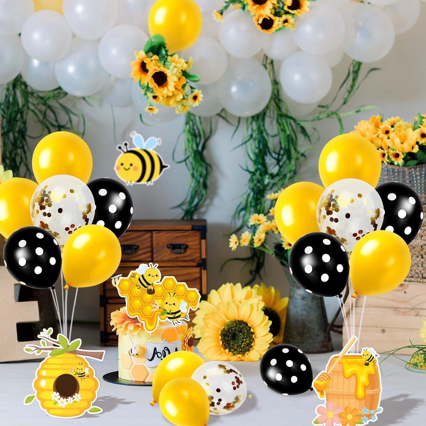 4 Sets Balloon Stand Kit for Table Bear Baby Shower Tables Centerpieces with Balloon Boy Baby Shower Decorations for Bear Theme Gender Reveal Birthday Party Table Decorations Supplies (Brown Bear, 4)
