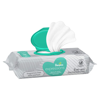 Pampers Baby Wipes Multi-Use Fragrance Free 9X Pop-Top Packs 504 Count