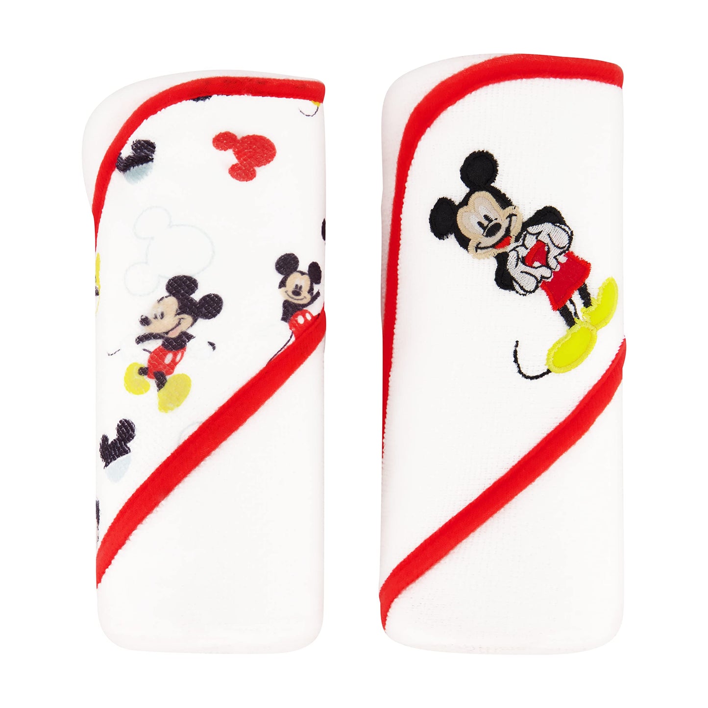 Disney Cudlie Baby Girl Minnie Mouse 2 Pack Rolled/Carded Hooded Towels in Happy Dots Print