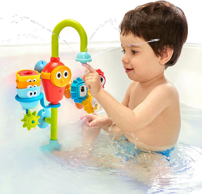 Yookidoo Toddler and Baby Bath Toy (Ages 1-3): Flow N Fill - 3 Stackable Play Cups - Battery Operated Interactive Hose Toy & Tumblers with Multiple Play Aspects - Make Bath Time Maigcal (No Mold)