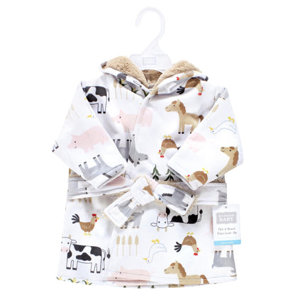 Hudson Baby Unisex Baby Mink with Faux Fur Lining Pool and Beach Robe Cover-ups