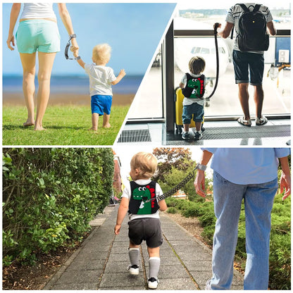 Toddler Leash-Baby Walking Safty Harness and Child Anti Lost Wrist Link for Girls/Boys Travel (Green)
