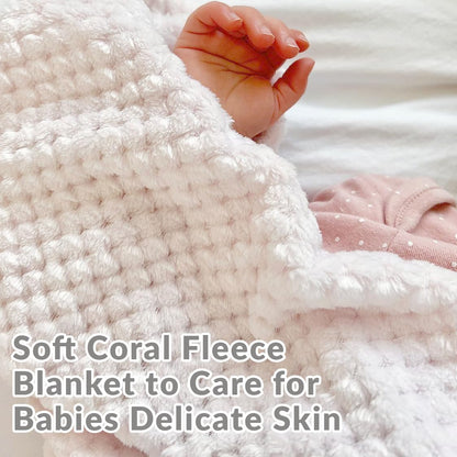 Baby Blue Bunny Security Blanket & Keepsake Box - Soft Fleece, Booties & Gift Basket - Unique Newborn Present