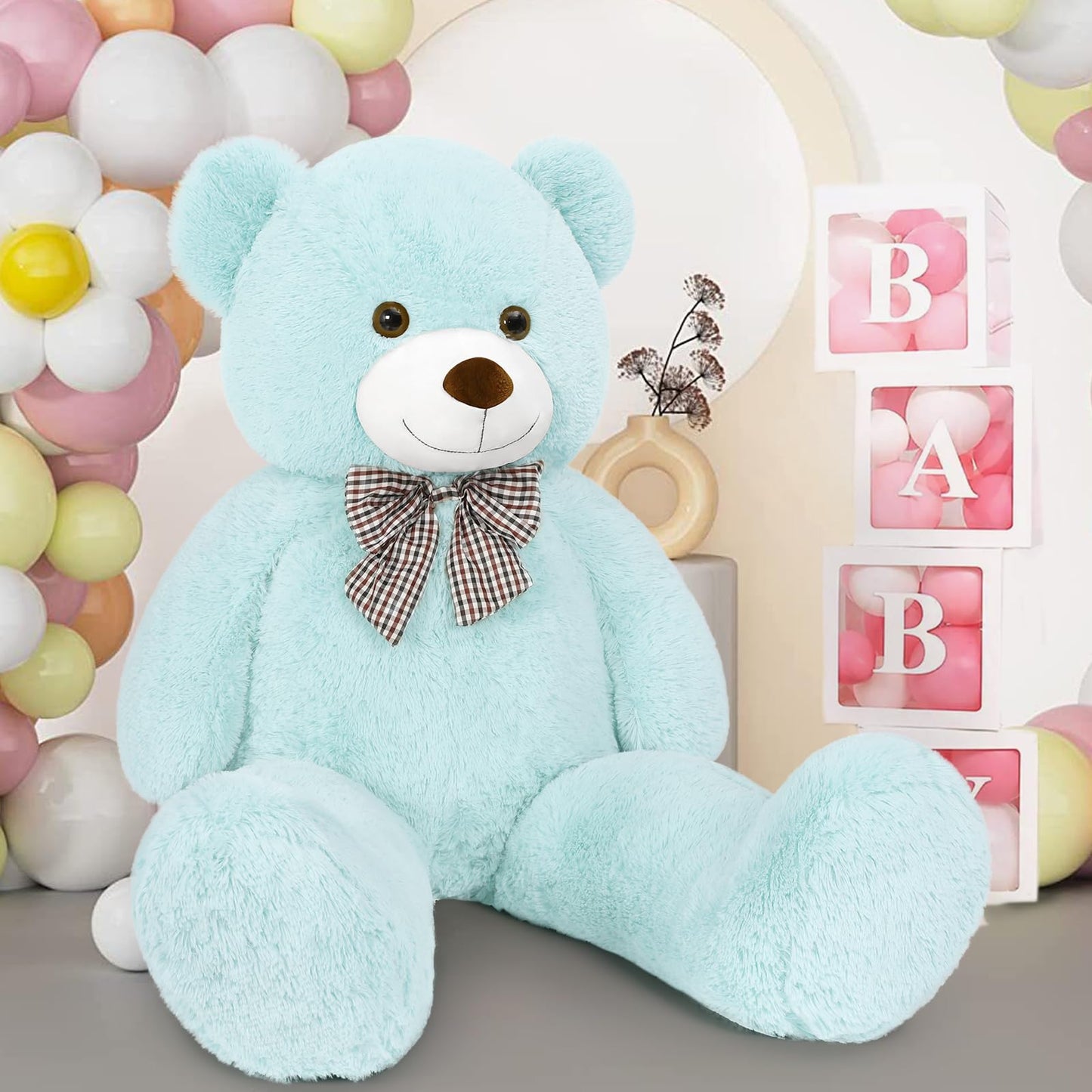 MaoGoLan Giant Big Teddy Bear 4 Feet 47 inch Life Size Tan Plush Bear Brown Stuffed Animal for Children Boyfriend