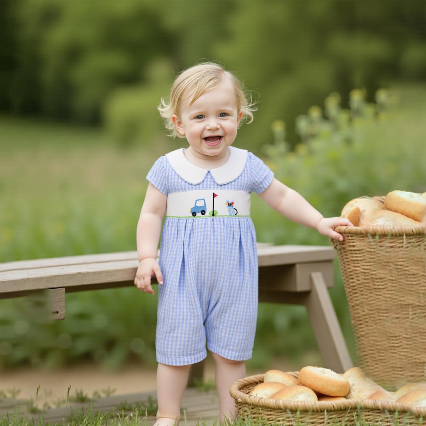 Baby Boy Rompers Half Button-up Jumpsuit Short Sleeve Bodysuit Summer Clothes