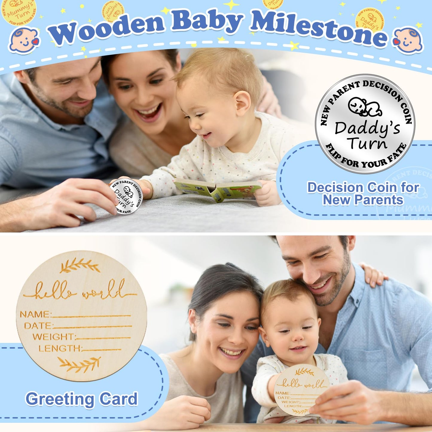 Baby Boy Gifts for Baby Shower, 10Pcs Newborn Baby Shower Boy Gift, Premium & Exquisite Welcome Baby Gift Basket Set Baby Boy Shower Gifts, Baby Boy Gift Basket Set & Baby Boy Gifts Set