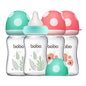 YOHKOH Natural Glass Baby Bottle with Natural Response Nipple, Newborn Anti-Colic Baby Bottles, Wide Neck Mushroom Cap Baby Bottle, Clear (8.8ounce (Pack of 4), Multicolour1)