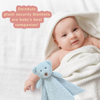 Baby Brown Teddy Bear Soft Stuffed Animal Security Blanket, Plush Bear Character Lovey Blanket, Baby Shower/Nursery Gift, Newborn Infant Toddler Snuggle Blankie for Boys Girls, 14 Inches