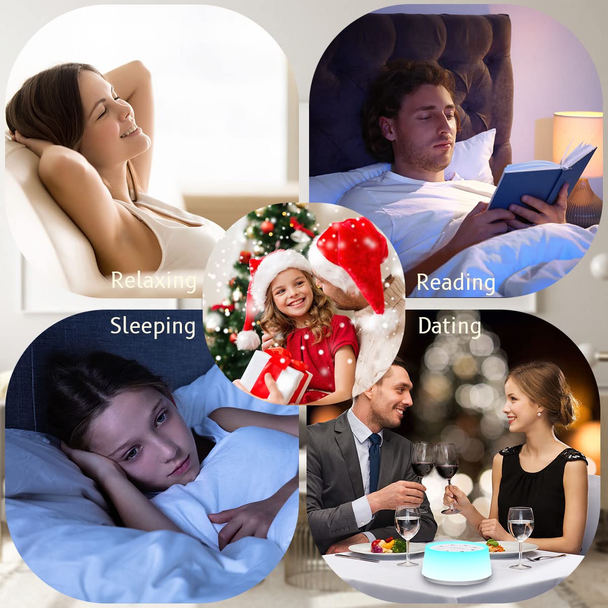 ColorsNoise Sound Machine and White Noise Machine with 30 Soothing Sounds with 12 Colors Baby Night Light with Memory Function (Black)