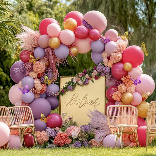 Dusty Pink Brown Balloon Garland Nude Tan Pink Rose Gold Metallic Double Stuffed Dusty Rose Mauve Blush Beige Balloon Arch Kit for Baby Shower Birthday Bridal Wedding Party Decoration