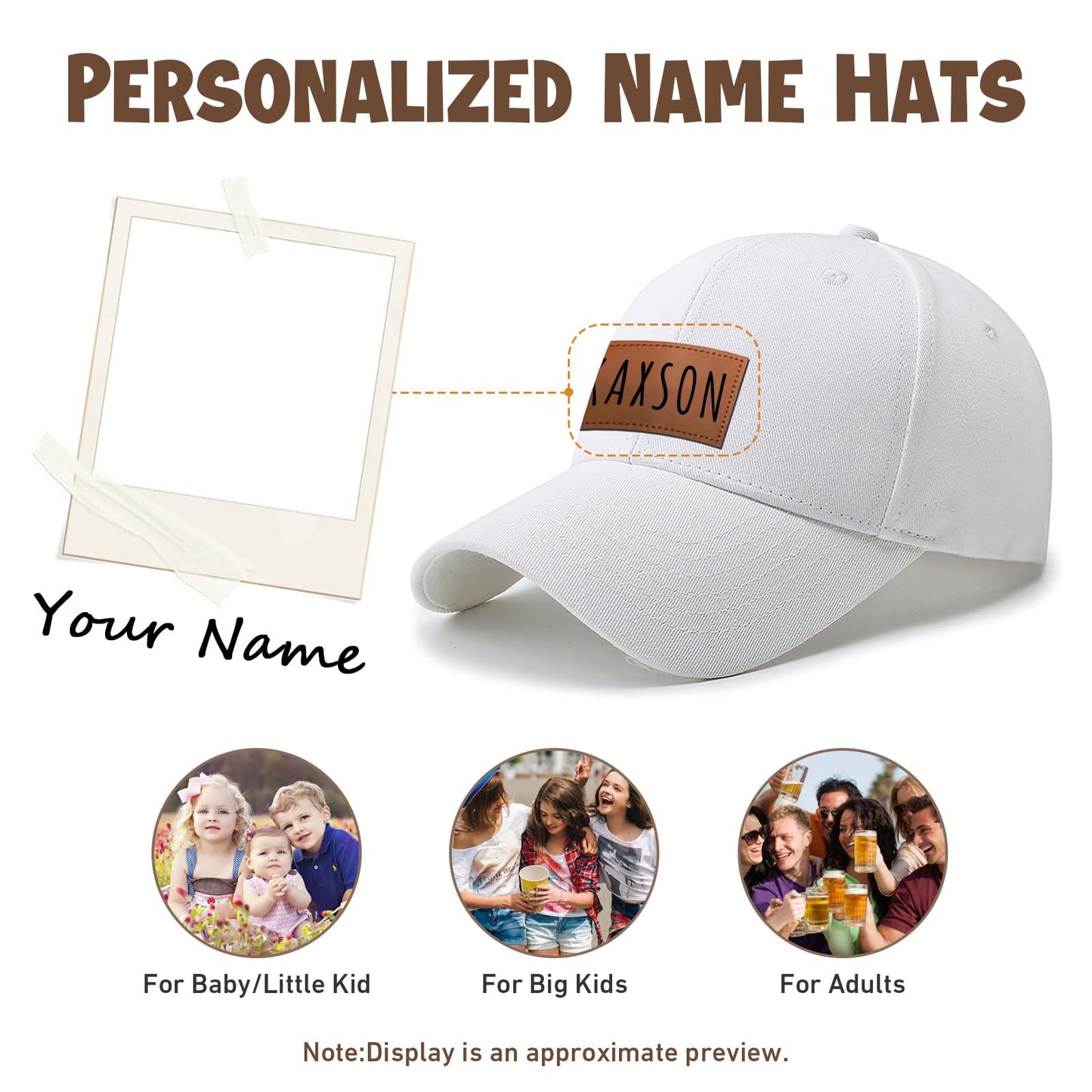 Personalized Baby Baseball Cap Toddler Baseball Hat for Boys & Girls - Infant Sun Hat