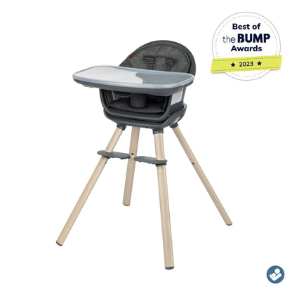 Maxi-Cosi Moa 8-in-1 High Chairs for Babies and Toddlers, Machine Washable Infant High Chair, Compact, Convertible High Chair Lightweight Design, Classic Slate