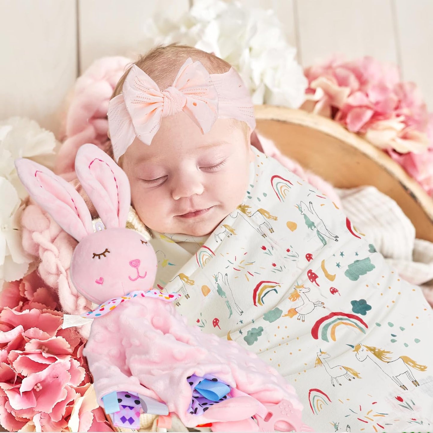 Baby Girl Gifts,New Mom Gifts, for Girls,Unique Baby Gifts Basket Essential Stuff,Gender Reveal Gifts,Onesie,Blanket,Rattle, Socks,Gift Card