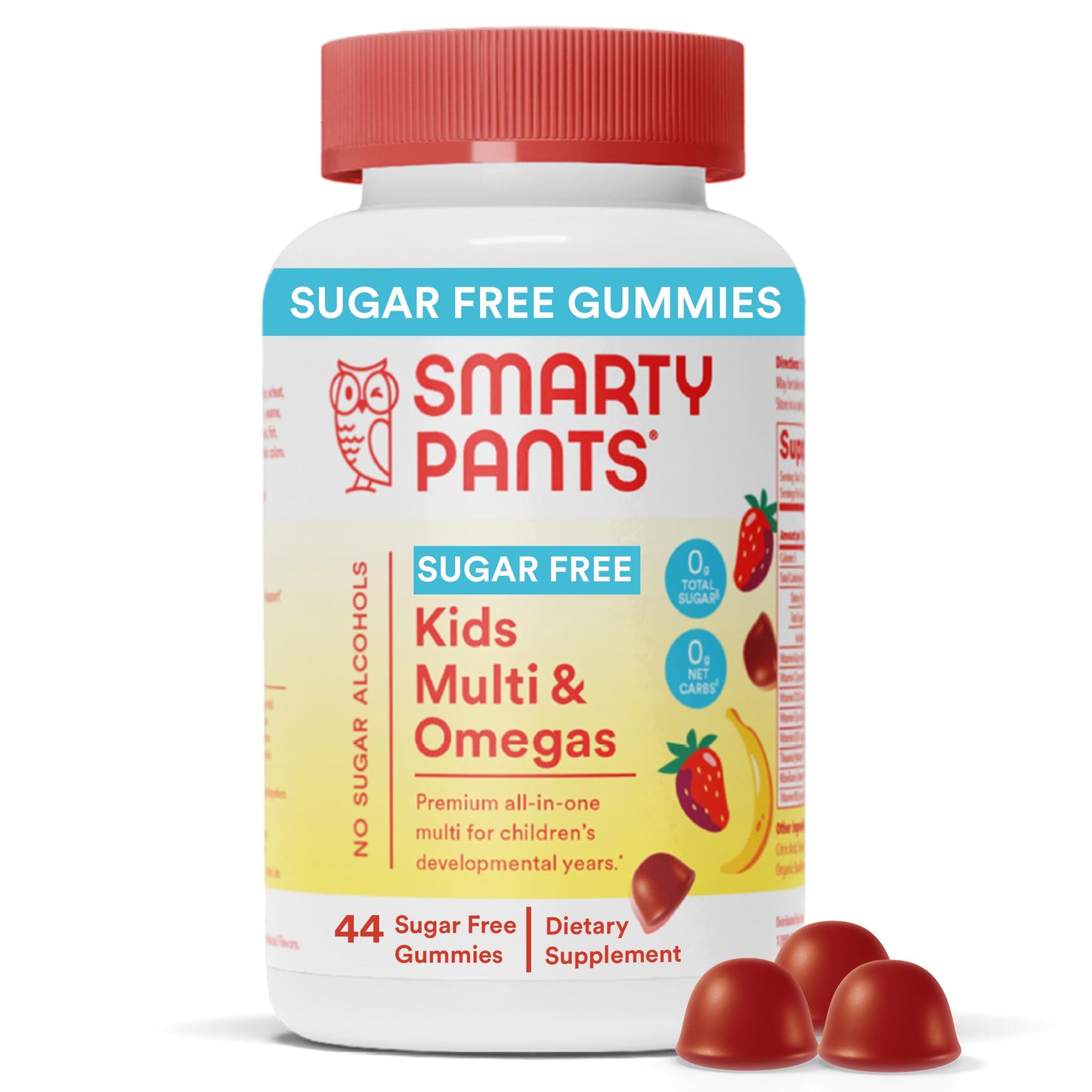 SmartyPants Kids Multivitamin Gummies: Omega 3 Fish Oil (EPA/DHA), Vitamin D3, C, Vitamin B12, B6, A, K & Zinc for Immune Support, Biotin, Gluten Free, Three Fruit Flavors, 120 Count (30 Day Supply)