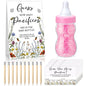 Roowest 512 Pcs Baby Shower Games Guess How Many Pacifiers Sign 100 Small Guessing Games 10 HB Pencils 750ml Milk Bottle 400 Acrylic Pacifiers Decoration for Guest Gender Reveal(Pink,Bear)