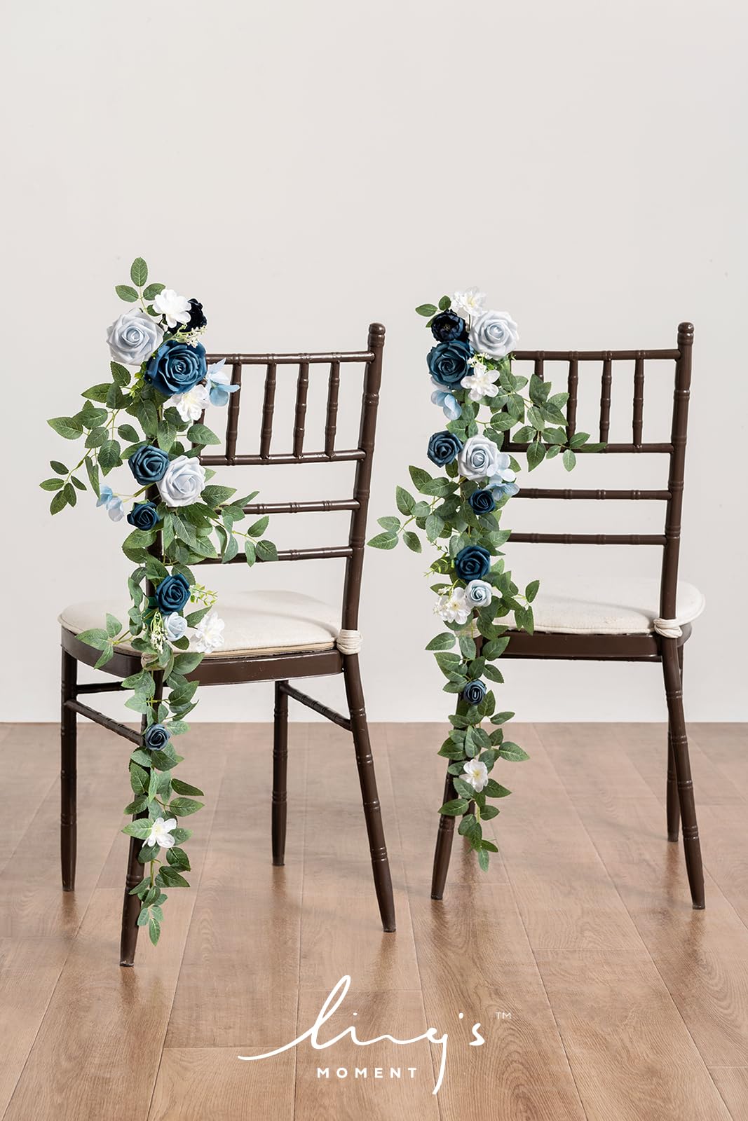 Ling's Moment 10pcs Wedding Chair Decorations Aisle Floral Swag Artificial Pew Flowers Hanging Garland Pink Blush & Cream For Ceremony Reception Church Rose Floral Faux Arrangement Party Outdoor Decor
