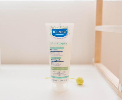 Mustela Stelatopia Eczema-Prone Skin Cleansing Gel - Baby Face & Body Wash with Natural Avocado & Sunflower Oil - Fragrance-Free & Tear Free - Various Sizes