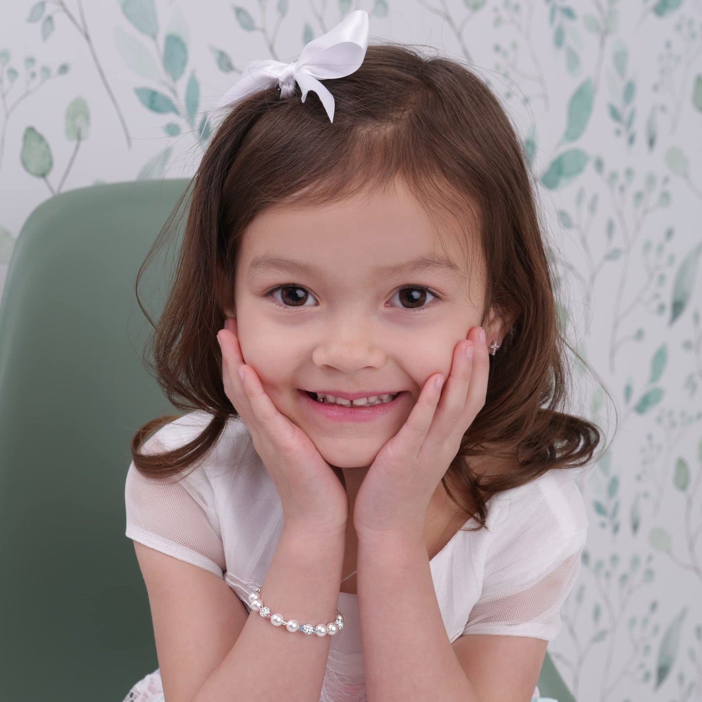 Cherished Moments Children's 14K Gold-plated or Sterling Silver Bracelet with Stardust Beads and Austrian Crystals for Babies, Infants, Toddlers, and Girls Jewelry Gifts