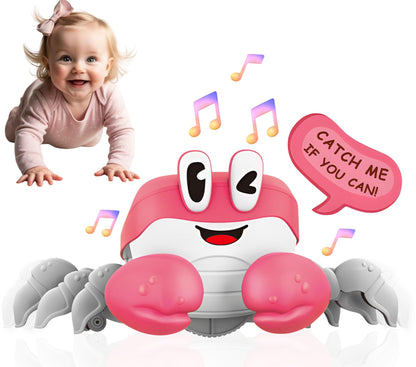 BEKILOLE Tummy Time Toys Baby Toys 6-12 Months | Musical Toddler Boys Girls Birthday Gift for Age 0+ Months | Battery NOT Included - Pink