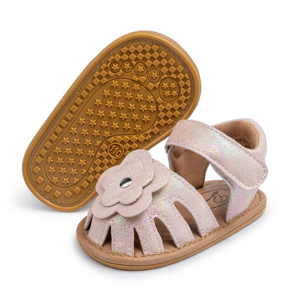 Babelvit Infant Baby Girl Boy Sandals Comfort Premium Summer Outdoor Casual Beach Shoes with Flower Bowknot Anti Slip Rubber Sole Newborn Toddler Prewalker First Walking Shoes