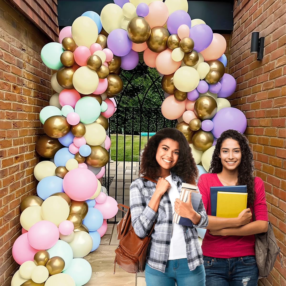 155Pcs Sage Green Arch Kit with Pea Green White Gold Balloons for Baby Shower Bridal Shower Birthday Engagement Wedding Wild One Party Decorations