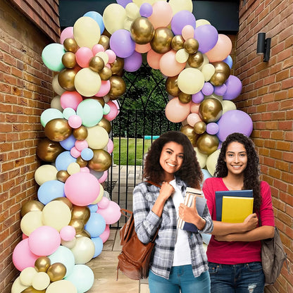 155Pcs Sage Green Arch Kit with Pea Green White Gold Balloons for Baby Shower Bridal Shower Birthday Engagement Wedding Wild One Party Decorations