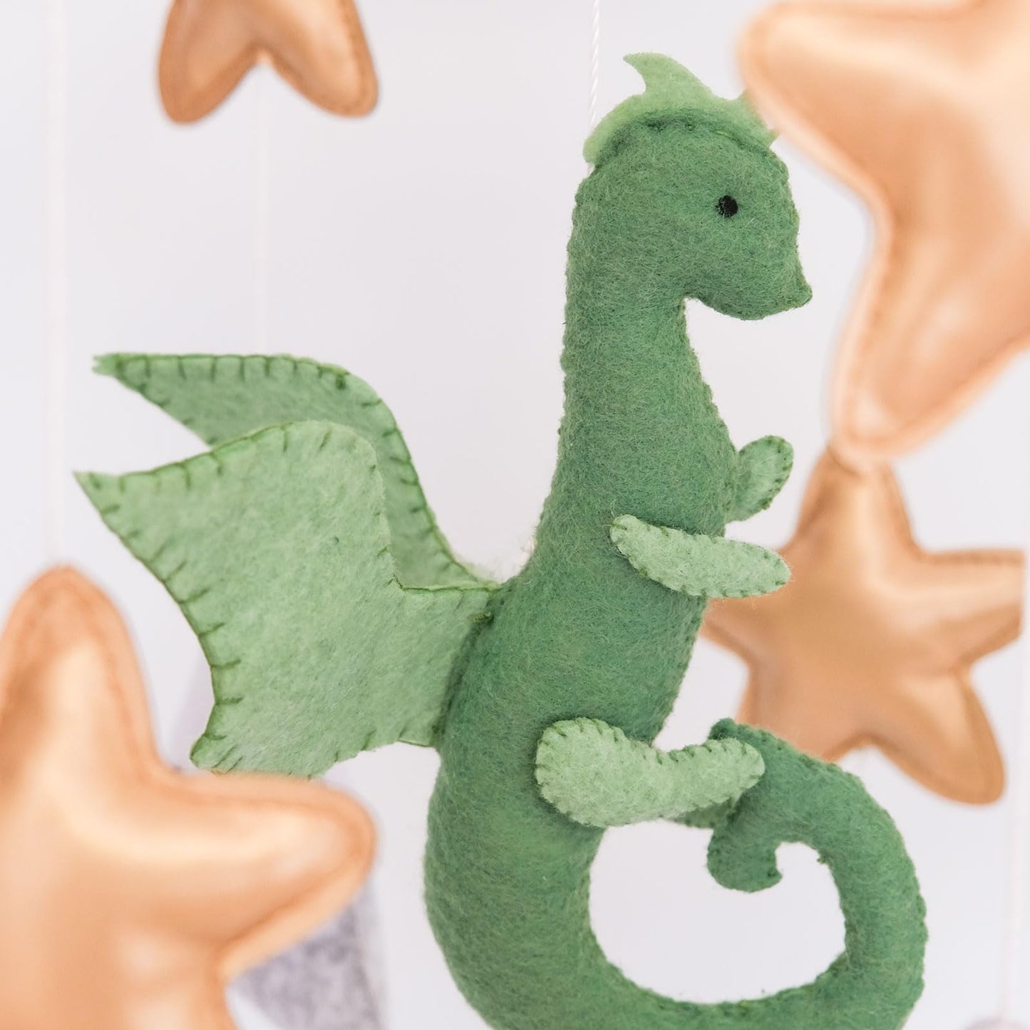 Dragon Baby Mobile, Forest Mobile for Crib, Crib Mobile for Boys and Girls, Nursery Mobile for Bassinet, Pack and Play, Moon, Green Dragon, Cloud, Star, Mountain, Tree