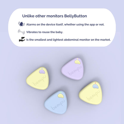 Bellybutton Smart Breathing Baby Monitor for Safer Sleep with Gentle Vibration, App Notifications, Easy to Clip, Portable, Medical-Grade Materials & Non-Bulky Design