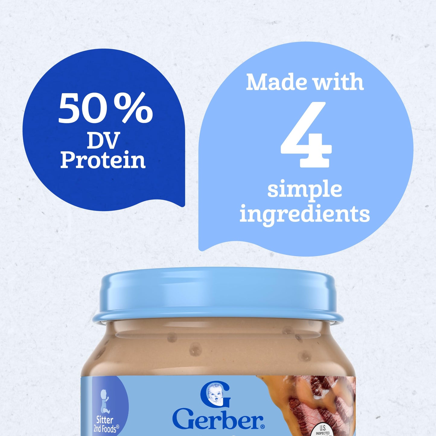 Gerber Stage 2 Baby Food, Chicken & Turkey Variety Pack Jars, Mealtime Poultry Puree, Baby Food Puree,12-Pack