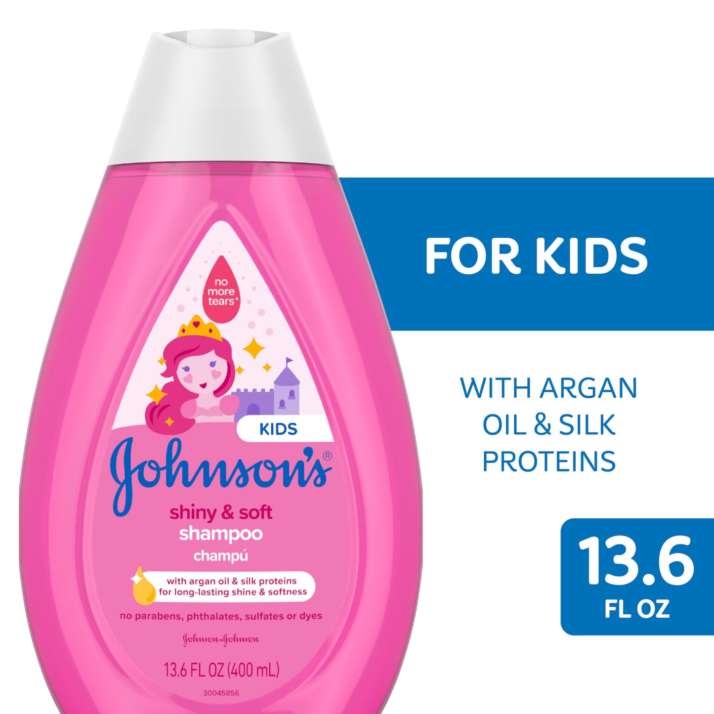 Johnson's Kids Shiny & Soft Hair Conditioning Spray with Argan Oil & Silk Proteins, Tear-Free Conditioning Spray for Shine & Softness, Gentle for Toddler Haircare, 10 fl. oz
