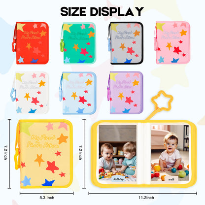 Baby's My First Photo Album for Baby Holds 21 4x6 Photos, Baby Photo Album Soft Cloth Family Book, My First Family Album for 4x6 Baby Shower Kids Toddlers Family Pictures, Toddler Photo Album (Blue)