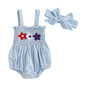FOMOYUU Infant Newborn Baby Girl Ruffle Sleeveless Romper Summer Clothes Outfit with Cute Floral Print Jumpsuit