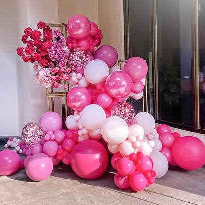 Boho Balloon Garland Arch Kit, 156Pcs Dusty Pink Pastel Brown Metallic Champagne Gold White Balloons for Wedding Baby Bridal Shower Engagement Anniversary Birthday Decorations