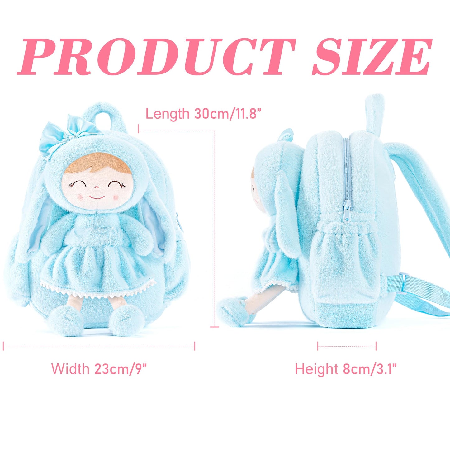 Gloveleya Toddler Backpack Baby Ballerina Girl Gifts Plush Curly Hair Ballet Backpack - Black Blonde 9 inches