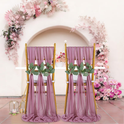 QueenDream Light Blue Sashes Chair Aisle Decorations: 24 Pack Baby Shower Chair Cover 8FT Long Tulle Draping Fabric Wedding Reception Church