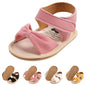 CoKate Baby Girls Sandals Ruffle Bowknot Premium Soft Sole Anti-Slip Open Toe Breathable Summer Outdoor First Walker Shoes Baby Sandals 0-3 months girls