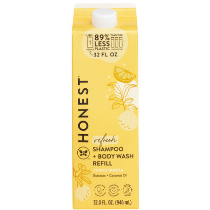 The Honest Company 2-in-1 Cleansing Shampoo + Body Wash for Sensitive Skin | Gentle for Baby | Naturally Derived, Tear-free, Hypoallergenic | Fragrance Free, 10 fl oz