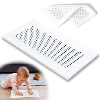 Orzbow Baby Proofing Soft Silicone Vent Cover for Home Wall/Ceiling/Floor Register,Child Proof Floor Air Vent Deflector Cover,Catches Debris Hair & Prevents Creepy Crawlies,Easy Install, Khaki,2 Pack