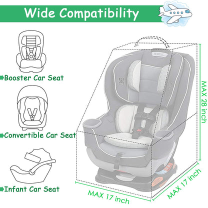 YOREPEK Padded Car Seat Travel Bag Backpack for Airplane, Heavy Duty Car Seat Bags for Air Travel, Carseat Cover for Airplane Travel with Shoulder Strap, Car Seats Carrier for Airport, Black